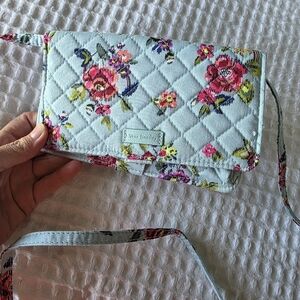 Vera Bradley Floral Quilted Crossbody Bag - Blue and Pink